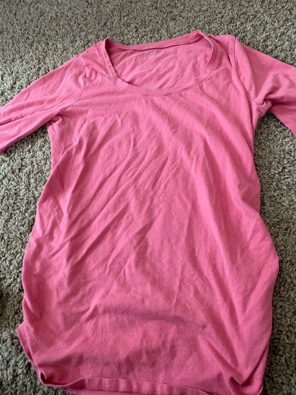 Women's Maternity Scoop Neck Long Sleeve Top - Pink